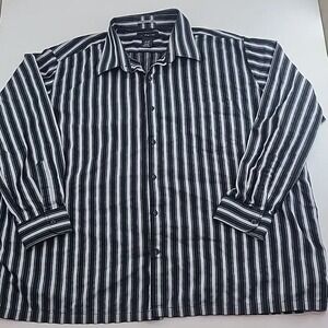 J. FERRAR Men's Blue Striped Long Sleeve Button Down Shirt - Size 3X 19 -19‎ 1/2